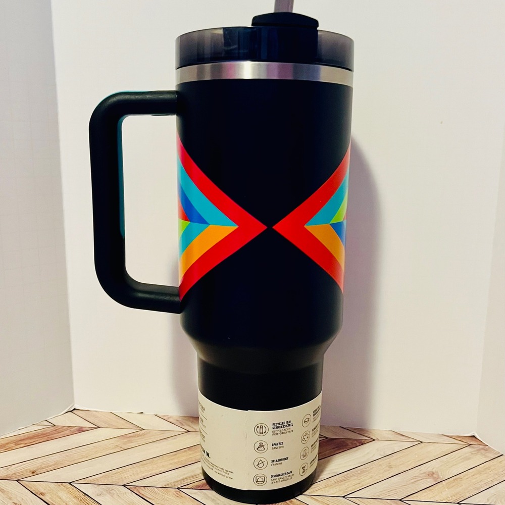 Stanley Quencher H2.0 Tumbler 40oz Hyper Geo Design Handle Straw Aztec Geometric - Picture 3 of 8